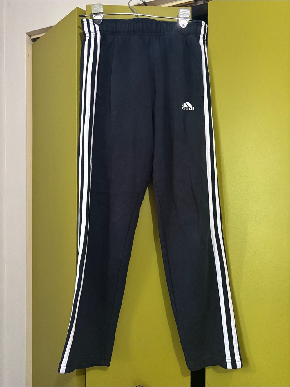 adidas Men’s Black Joggers with White 3-Stripes